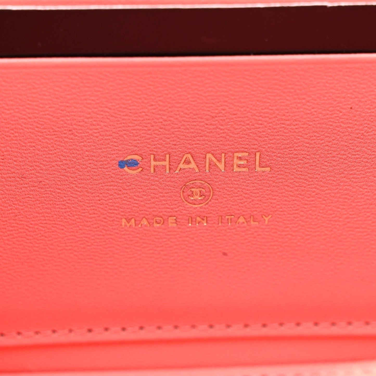 Lambskin Quilted Small Charming Top Handle Vanity Case With Chain Pink