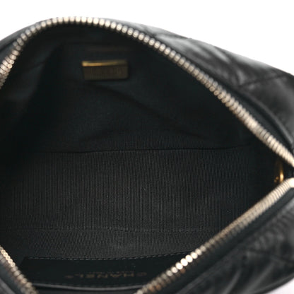 Lambskin Quilted Mini Pillow Crush Camera Case Black