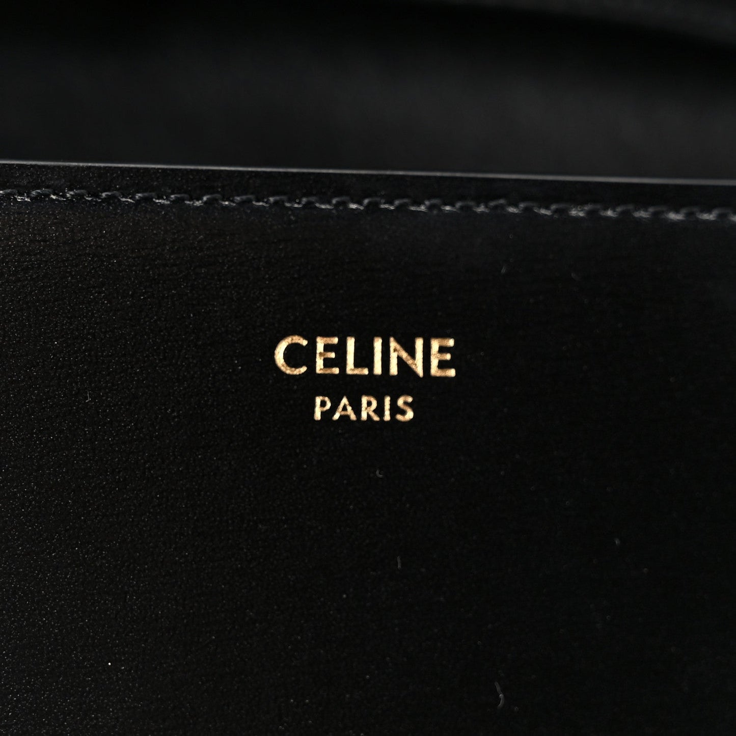 Shiny Calfskin Triomphe Margo Wallet on Chain Black