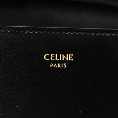 Shiny Calfskin Triomphe Margo Wallet on Chain Black