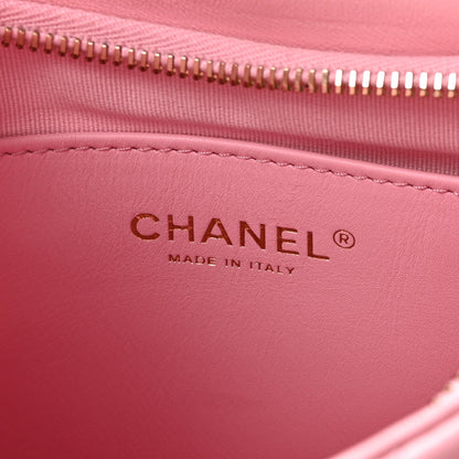 Lambskin Quilted CC Links Hobo Light Pink