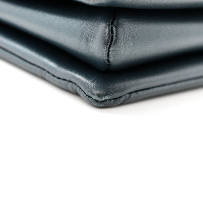 Metallic Lambskin Embossed Monogram Coussin PM Bleu