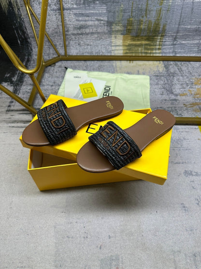 FF Signature 10 Black Brown Cotton Fibre Slide