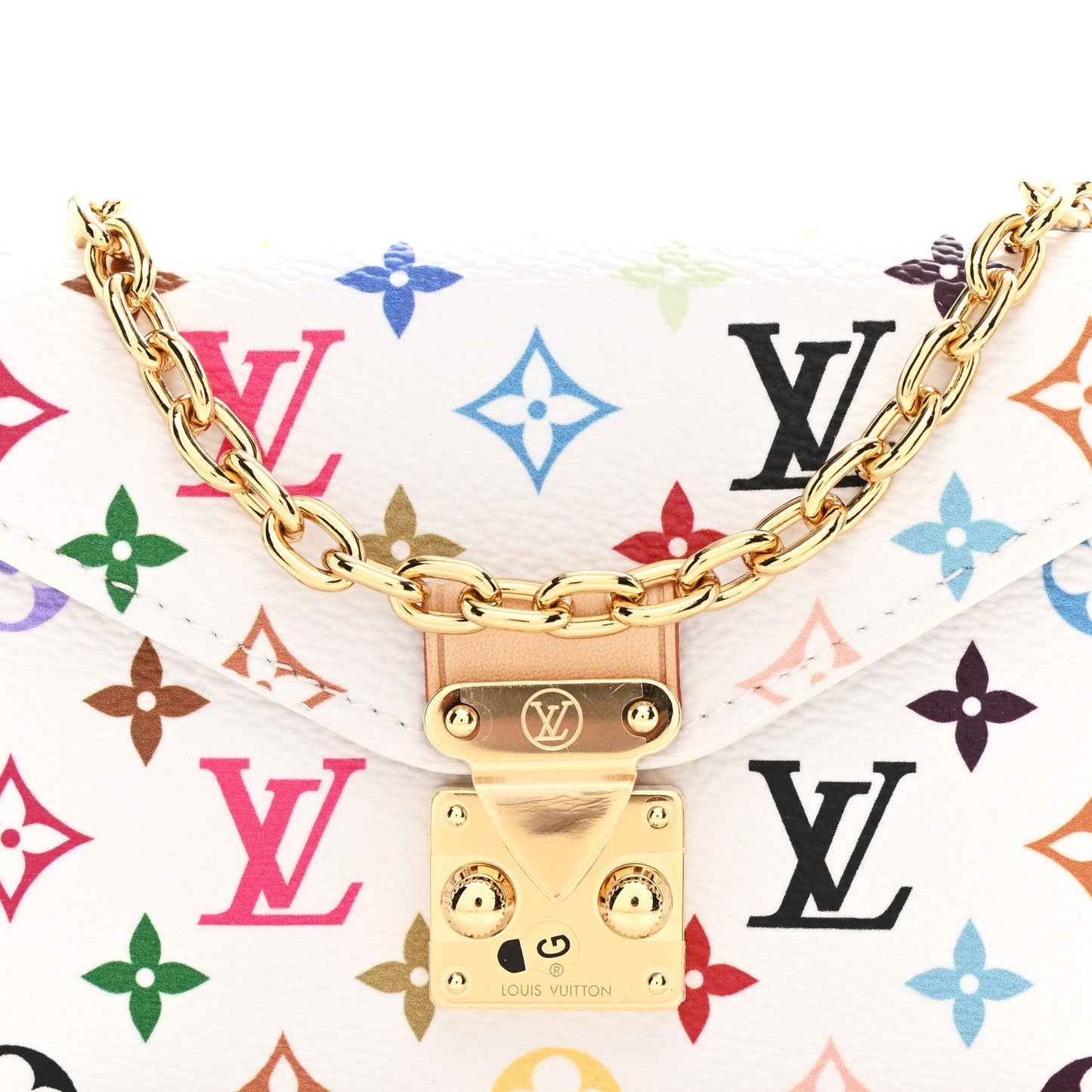 LV X TM Monogram Multicolor Pouch Metis Belt White