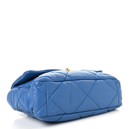 Lambskin Quilted Large Chanel 19 Flap Blue