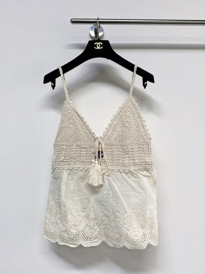 Chanel 2026 Camisole Beige and White Cotton