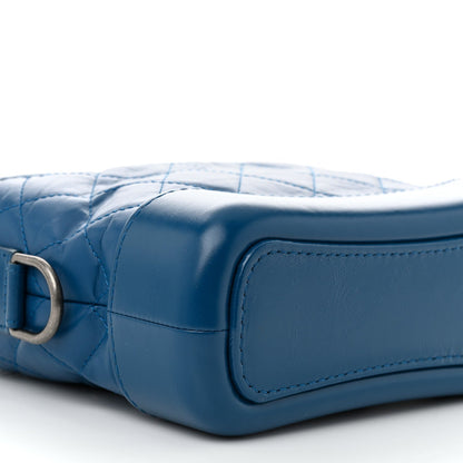 Aged Calfskin Quilted Small Gabrielle Hobo Blue