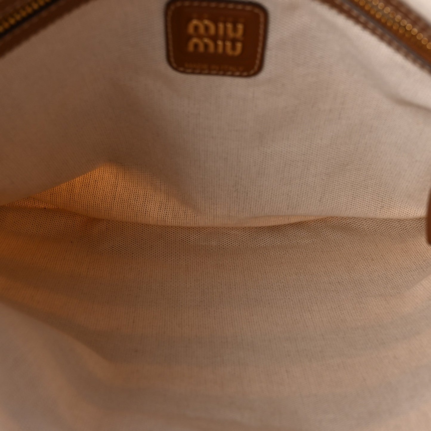 Canvas Calfskin Striped Ivy  Cacao Naturale