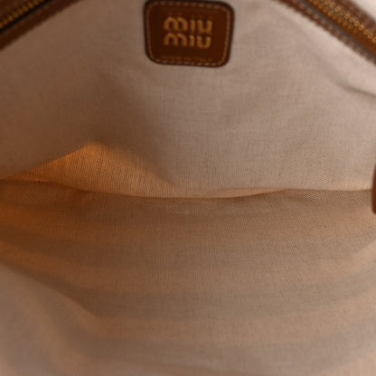 Canvas Calfskin Striped Ivy  Cacao Naturale