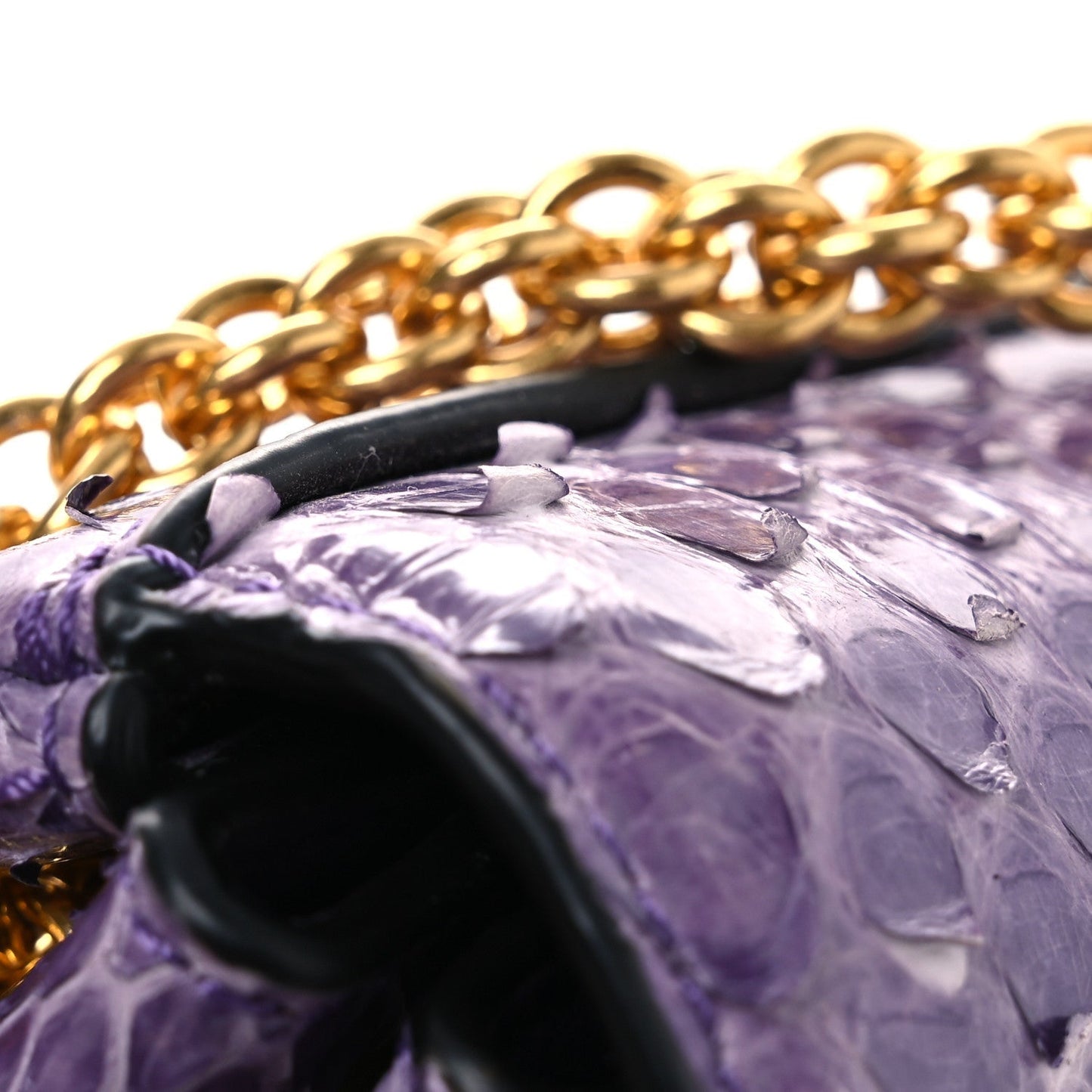 Snakeskin Stud Sign Shoulder Bag Purple
