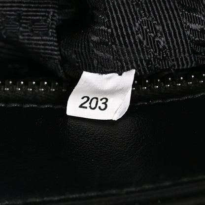 Saffiano Tessuto Nylon Chain Shoulder Bag Black