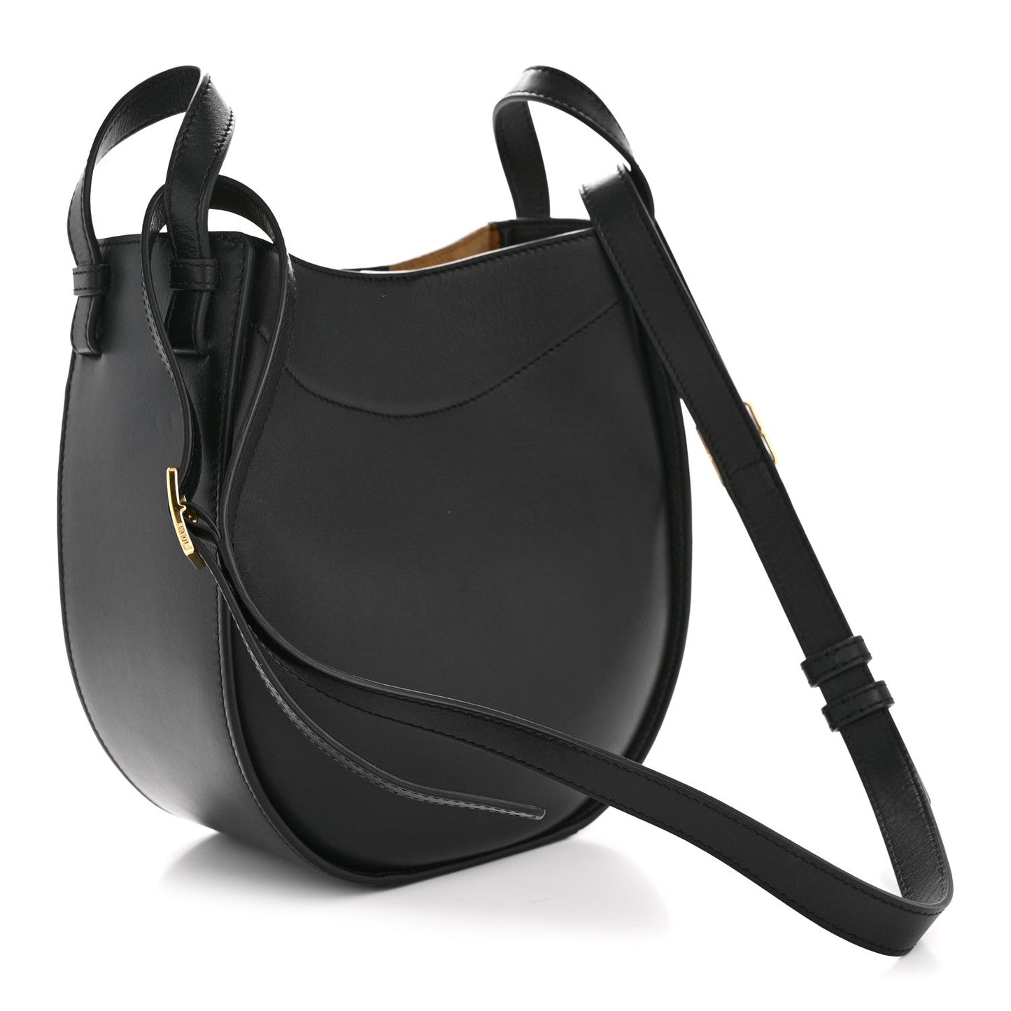 Calfskin Hammock Slice Bag Black