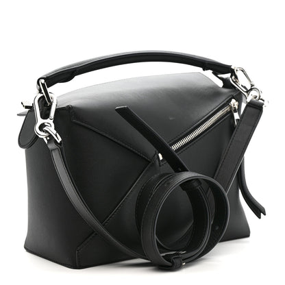 Calfskin Small Puzzle Edge Bag Black