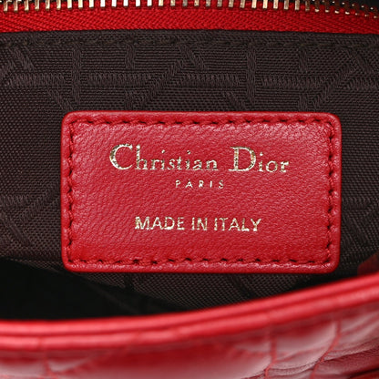 Lambskin Cannage Mini Lady Dior Red