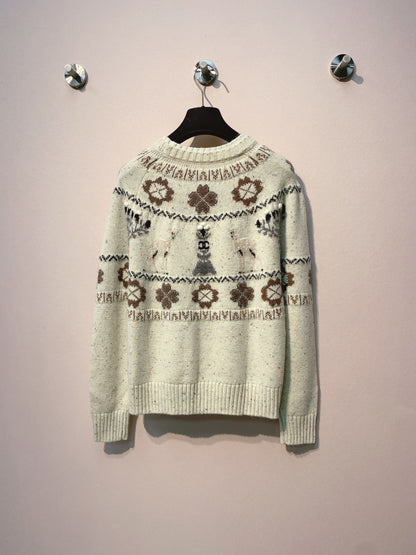 Chanel 25 Coco Sweater White mix Colors Cashmere 320074