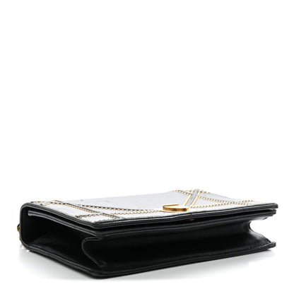 Lambskin Studded Medium Diorama Flap Bag Black