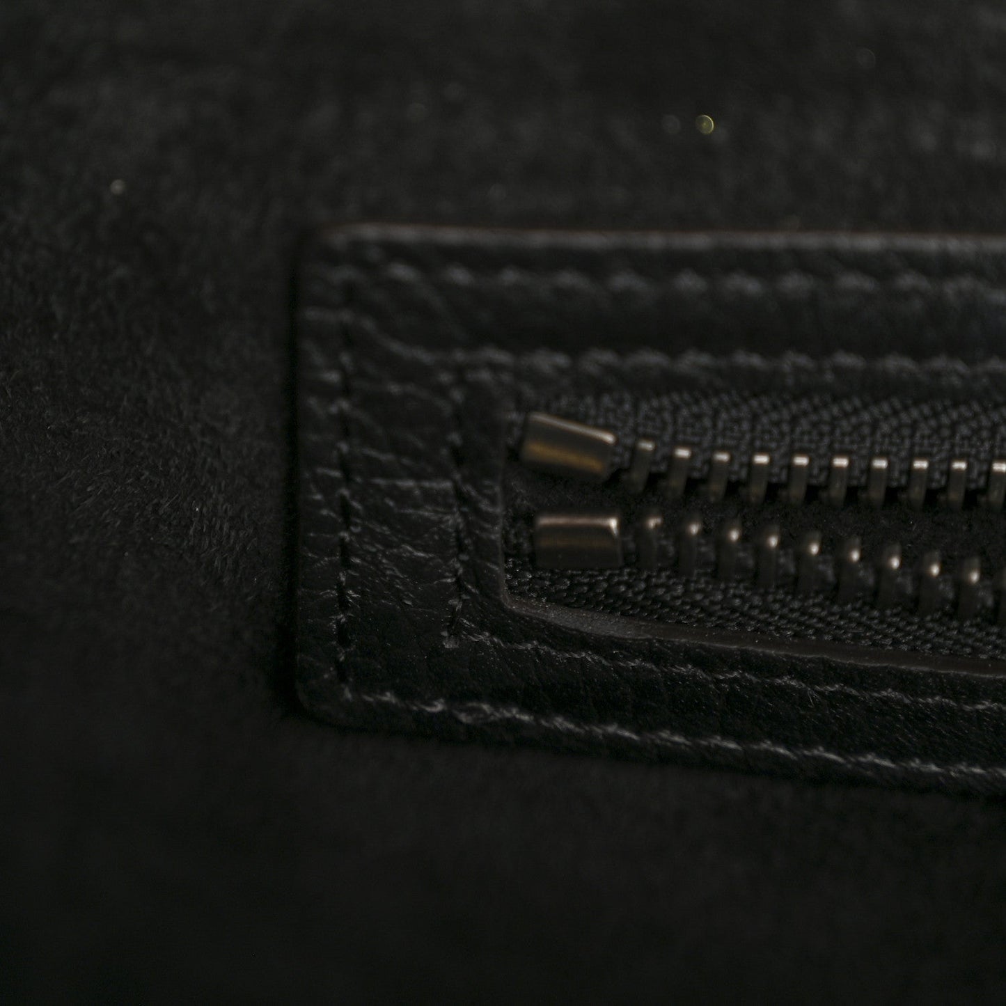 Drummed Calfskin Micro Luggage Black