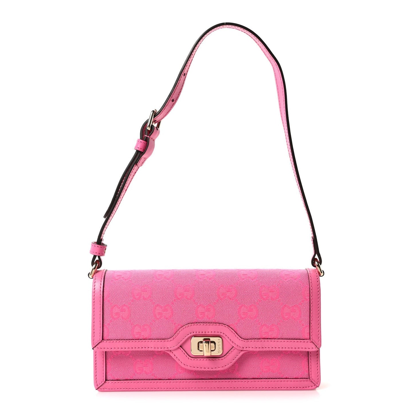 GG Monogram Scratch Lux Calfskin Mini Luce Shoulder Bag Blossom Rose Dark Blossom