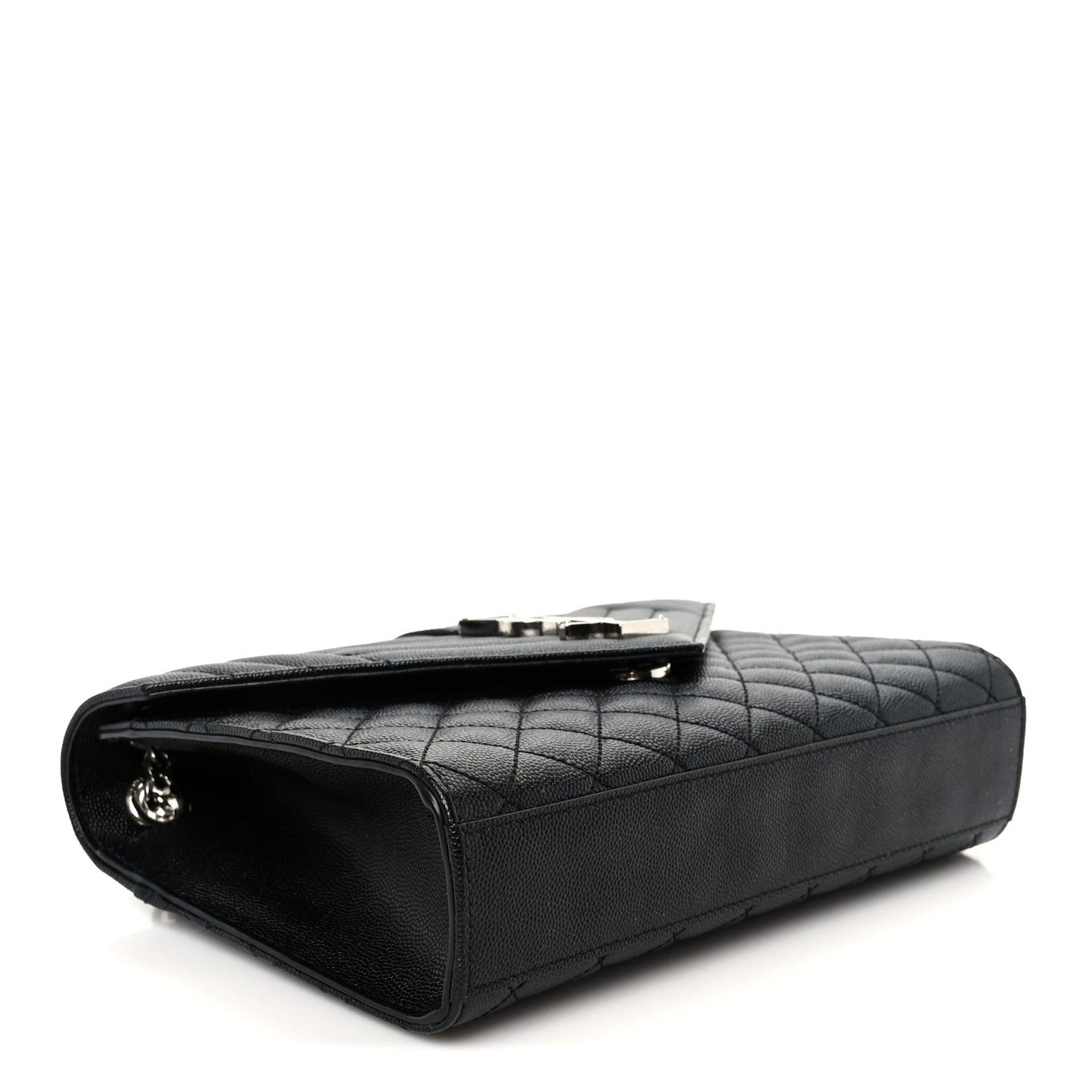 Grain De Poudre Textured Mixed Matelasse Triquilt Medium Monogram Satchel Black
