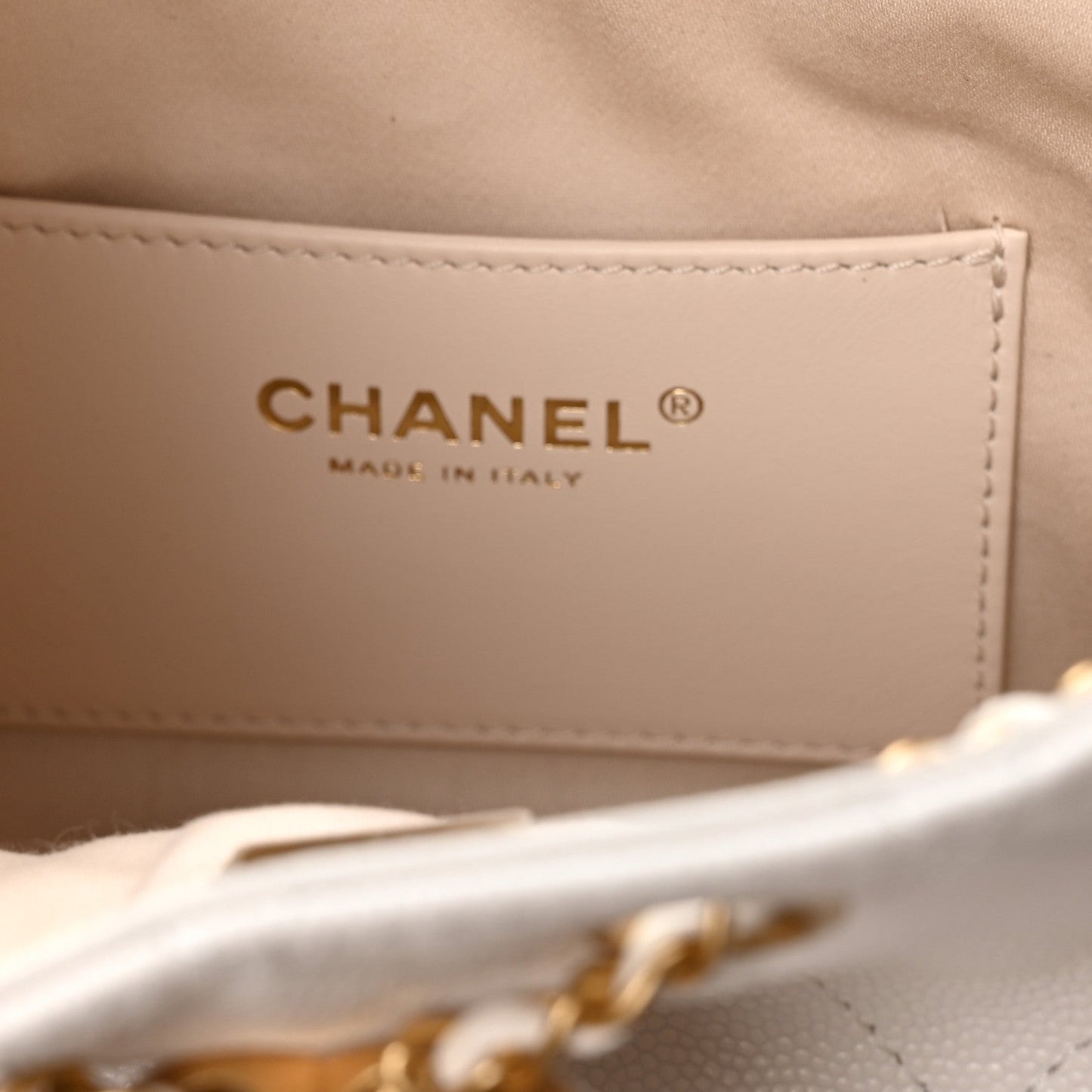 Caviar Quilted Mini Chanel 25 Handbag White