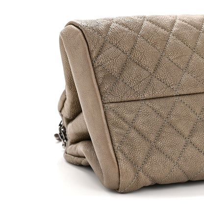 Metallic Caviar Quilted Medium Just Mademoiselle Beige