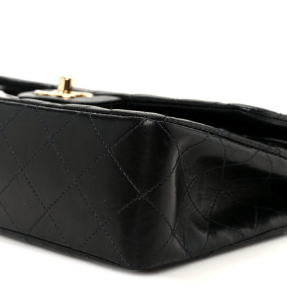 Lambskin Quilted Small Double Flap Black