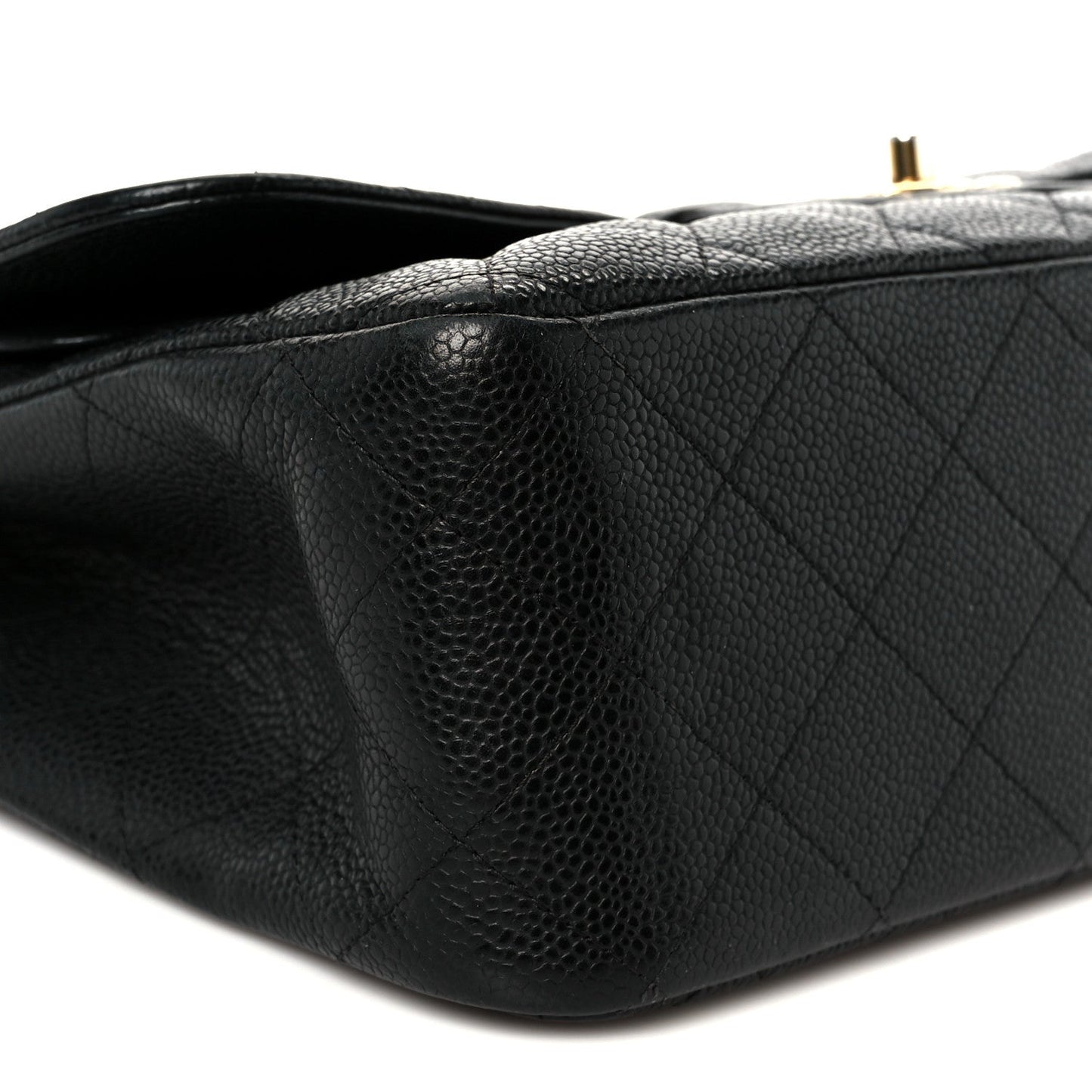 Caviar Quilted Jumbo Double Flap Black