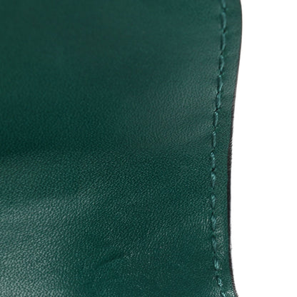 Calfskin Serpenti Forever Flap Clutch Emerald Green