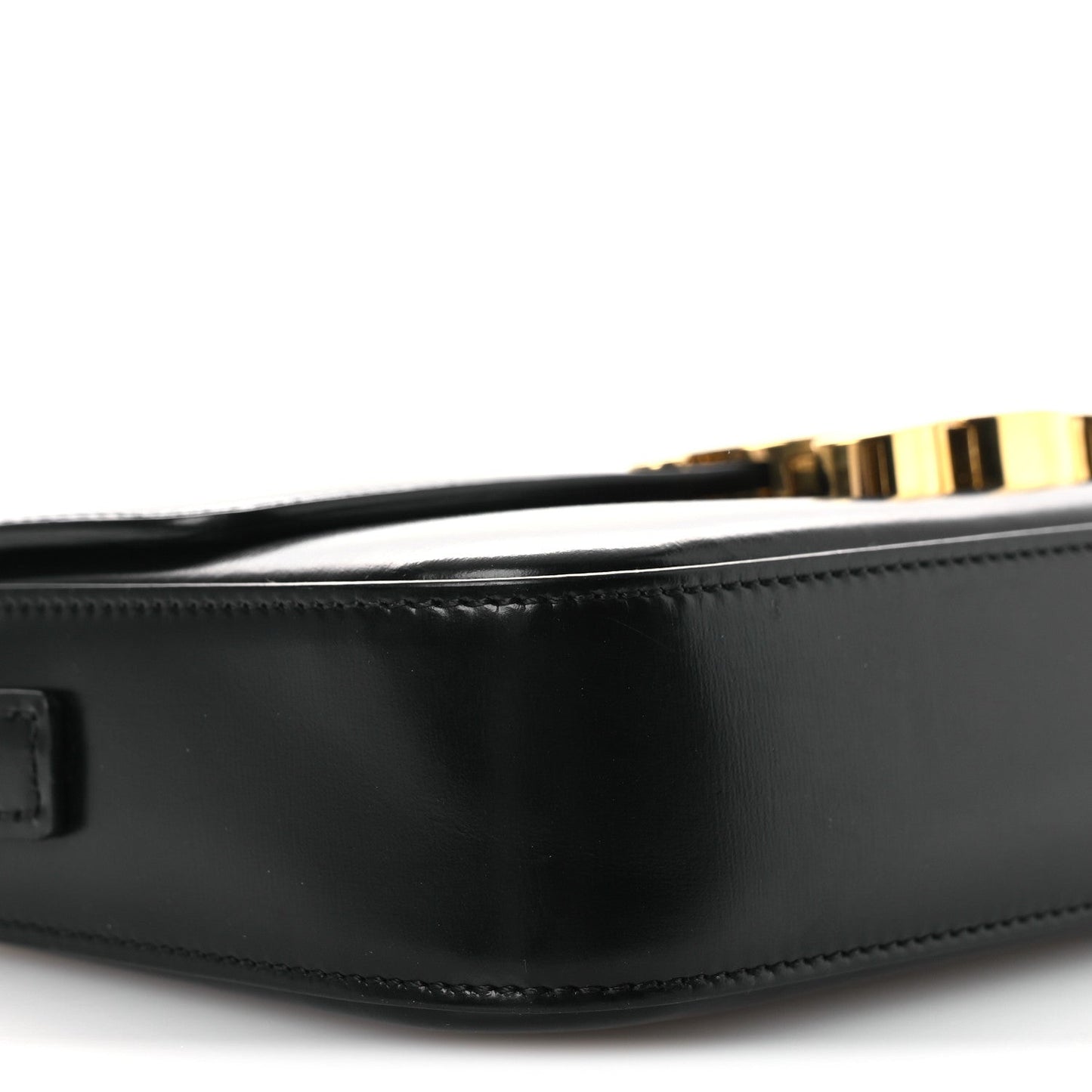 Shiny Calfskin Triomphe Shoulder Bag Black
