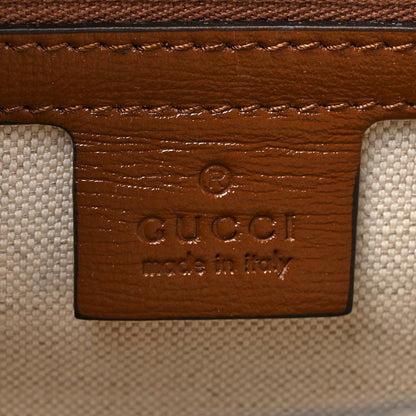GG Supreme Monogram Azalea Calfskin Small Retro Interlocking G Tote Bag Beige Ebony Brown Sugar