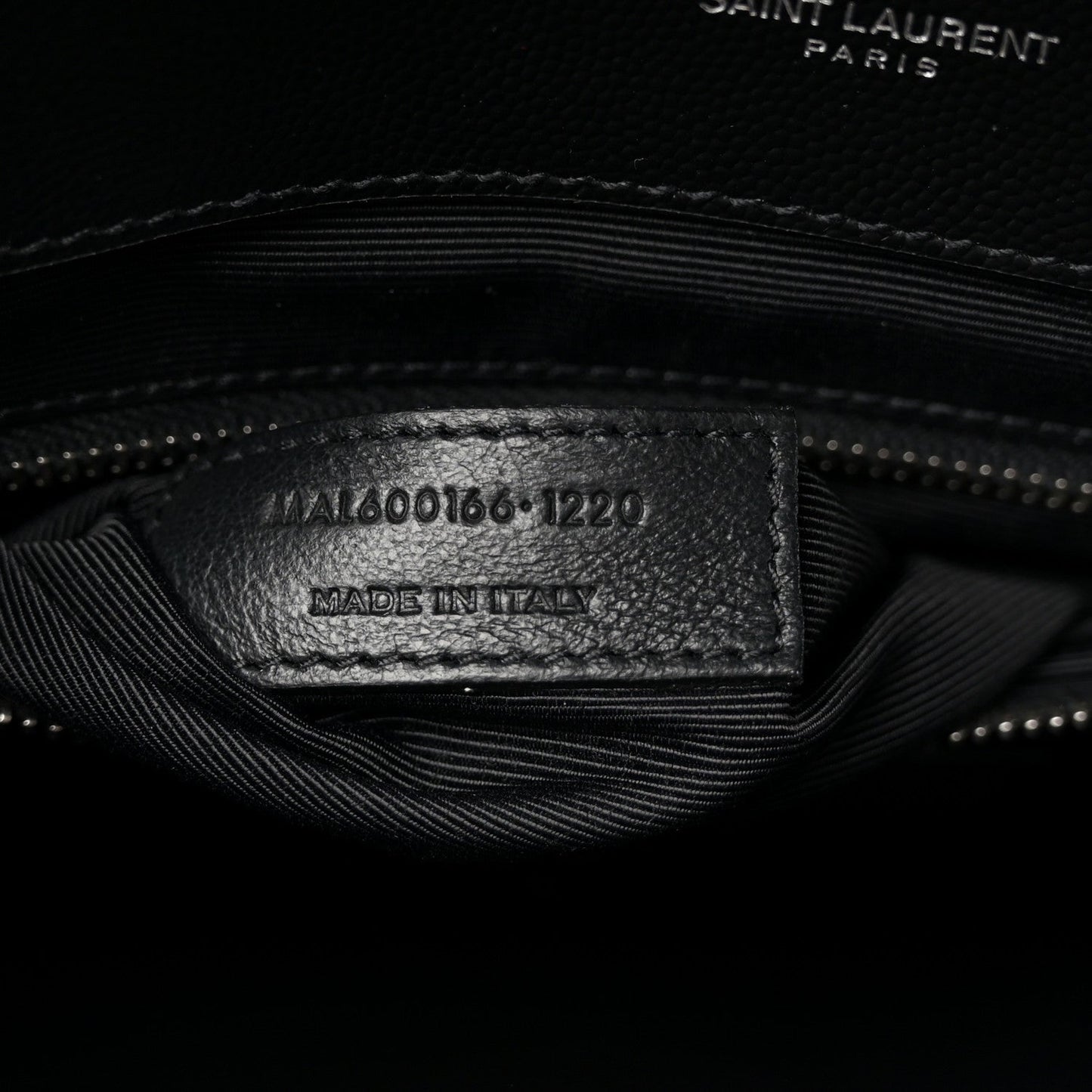 Grain De Poudre Textured Mixed Matelasse Large Triquilt Monogram Satchel Black