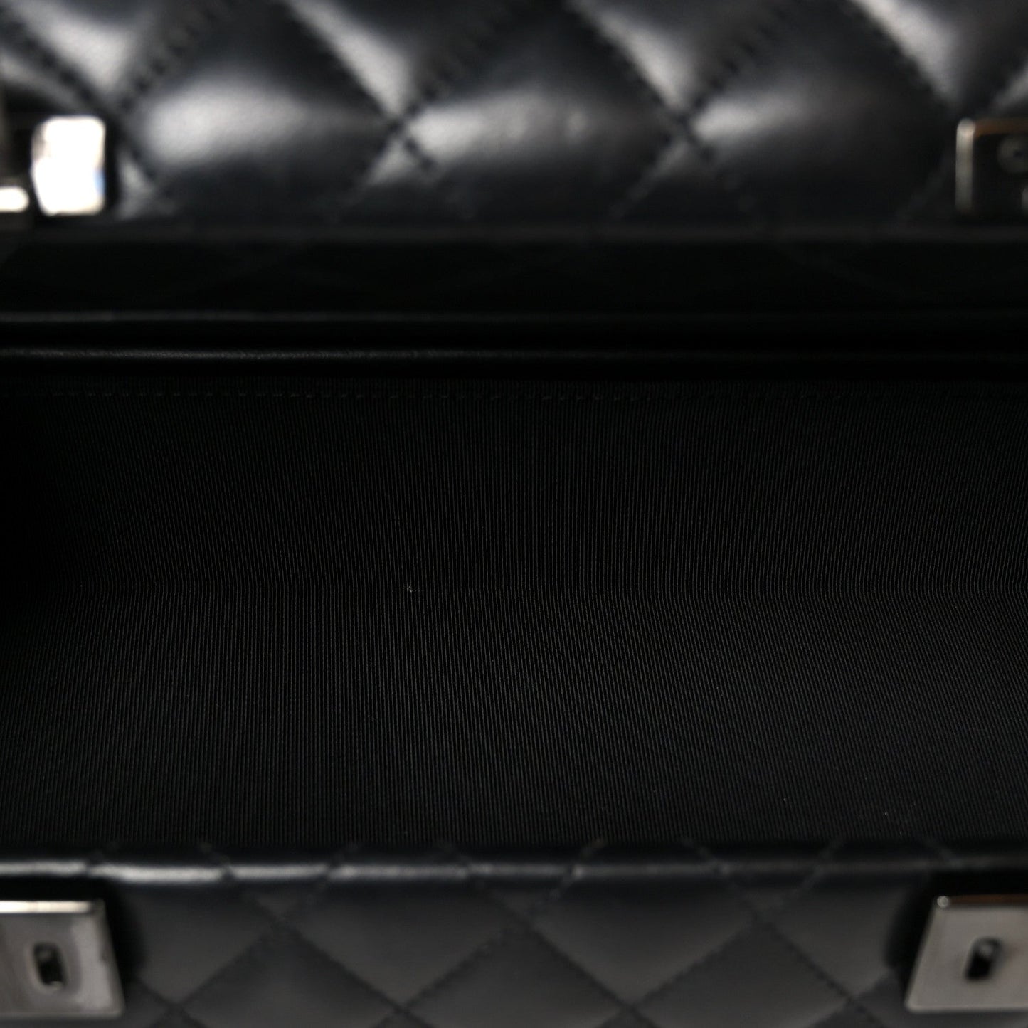 Lambskin Quilted Cockpit Flap Bag Black