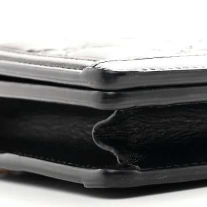 Calfskin GG Matelasse Chain Wallet Black