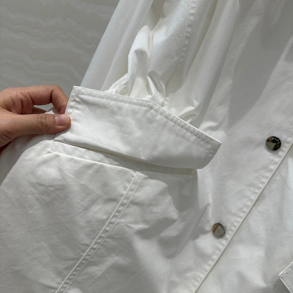Prada 25 Windbreaker Coat White Cotton