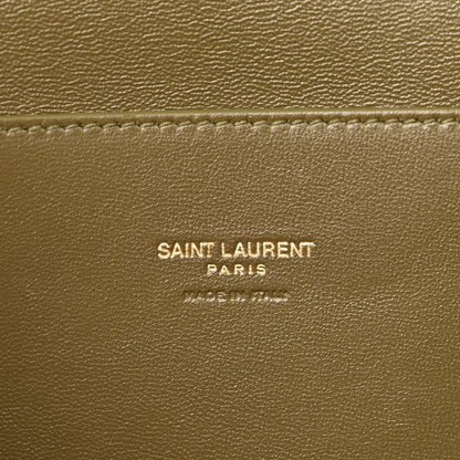 Smooth Calfskin Suede Small Reversible Monogram Kate Satchel Loden Green