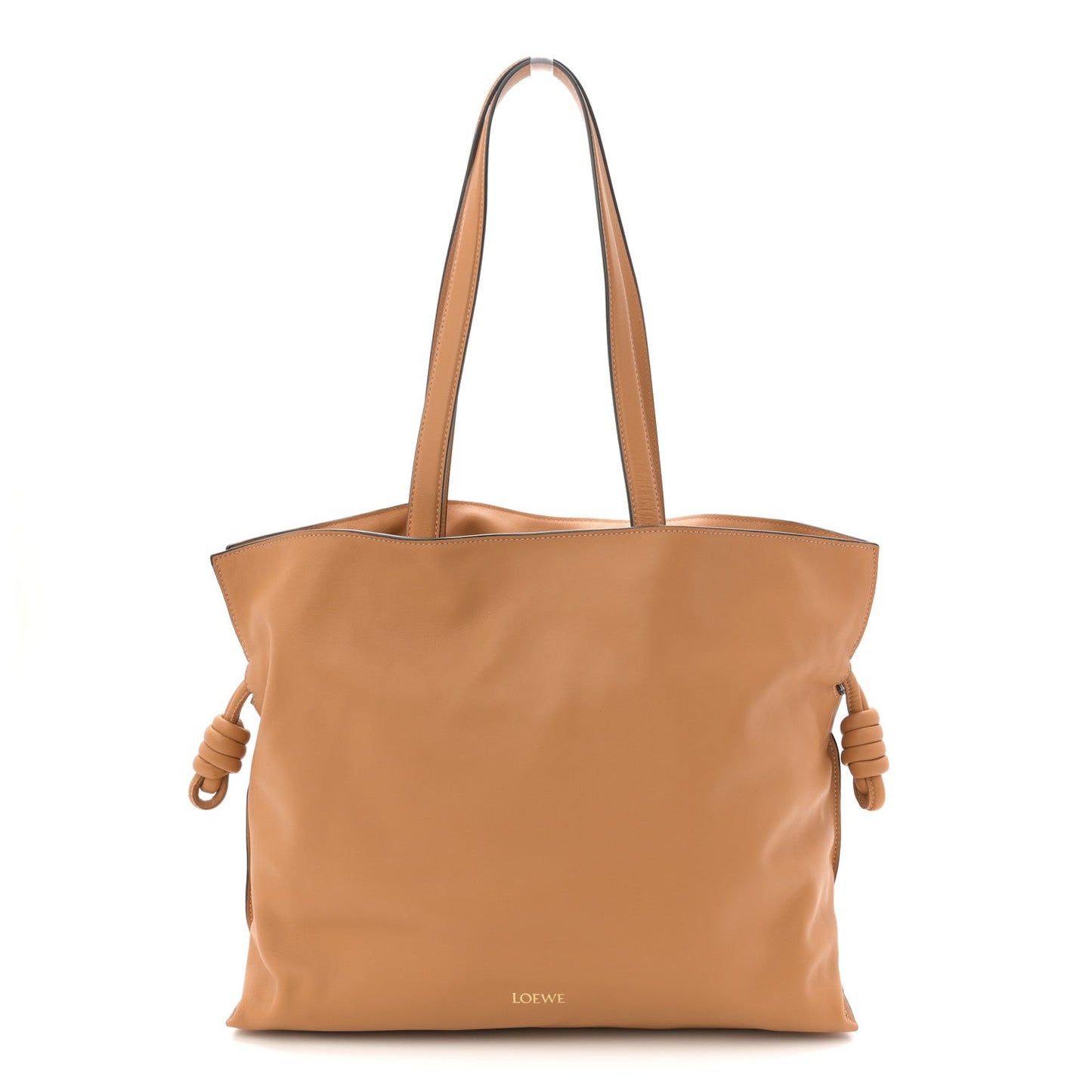Calfskin Large Flamenco Knot Bag Warm Desert