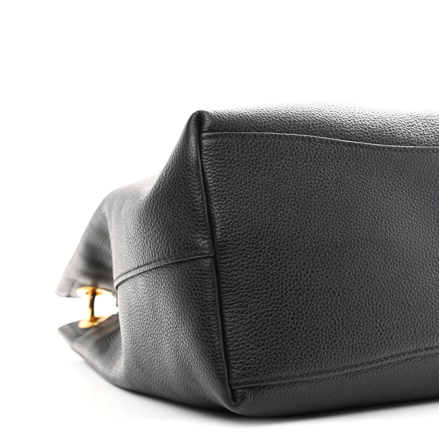 Vitello Phenix Embossed Logo Hobo Black