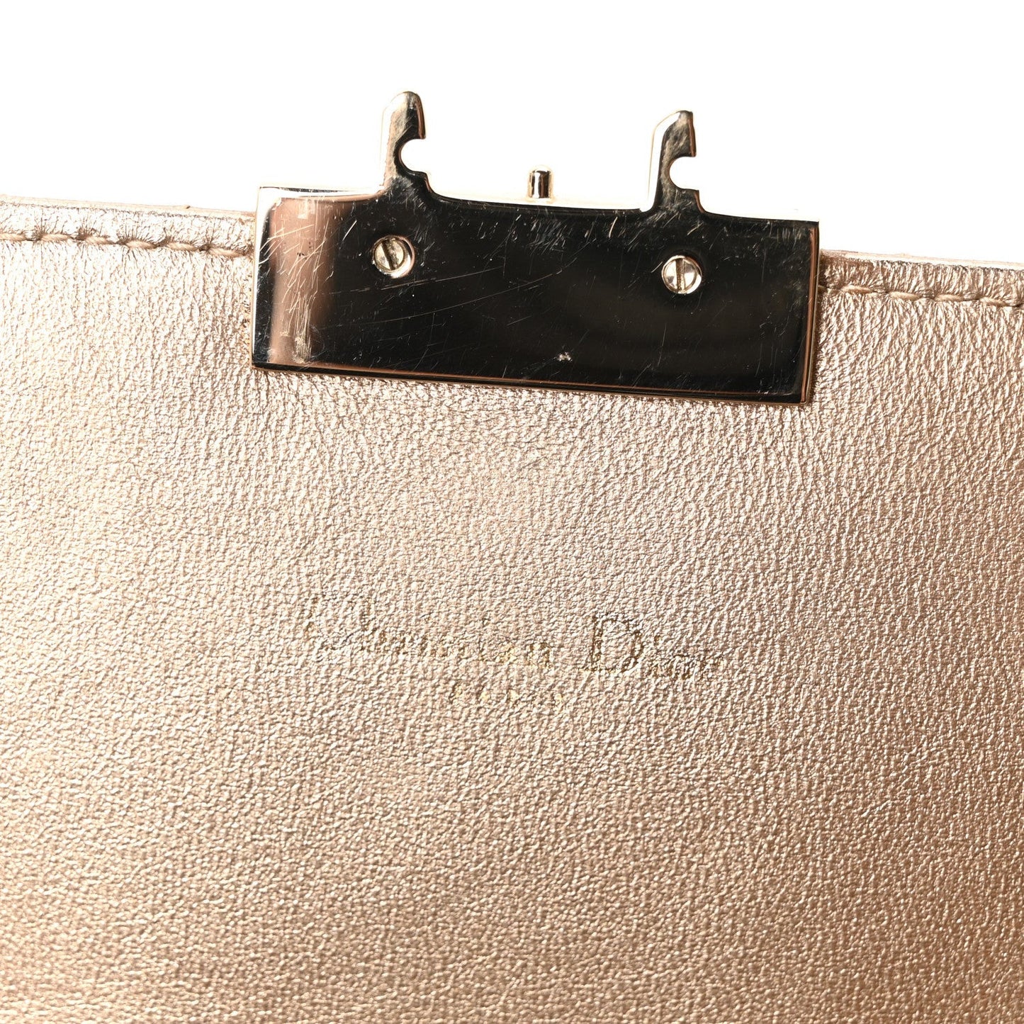 Metallic Lambskin Cannage Miss Dior Promenade Pouch Gold
