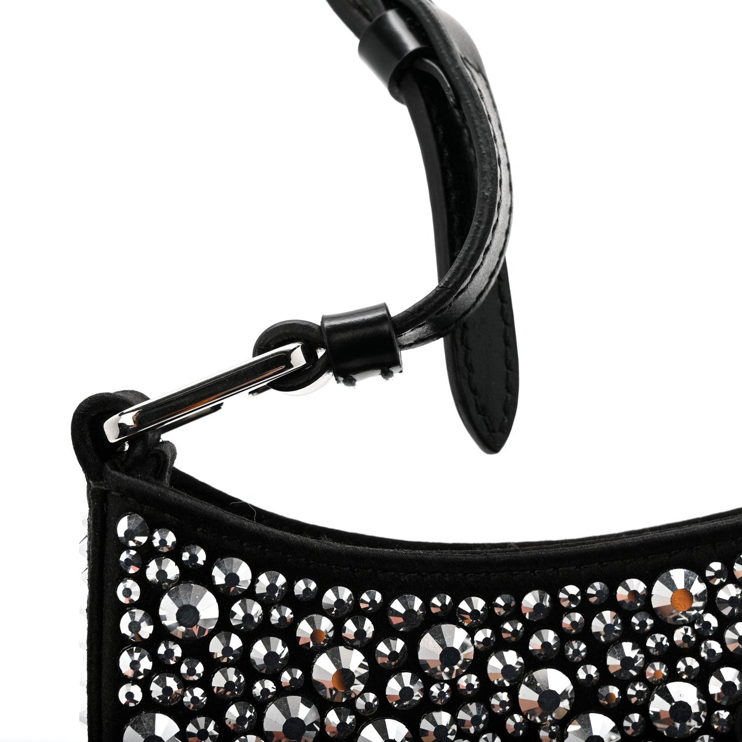 Satin Crystal Cleo Adjustable Strap Shoulder Bag Metal