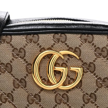 Monogram Matelasse Diagonal Small GG Marmont Chain Shoulder Bag Beige Black