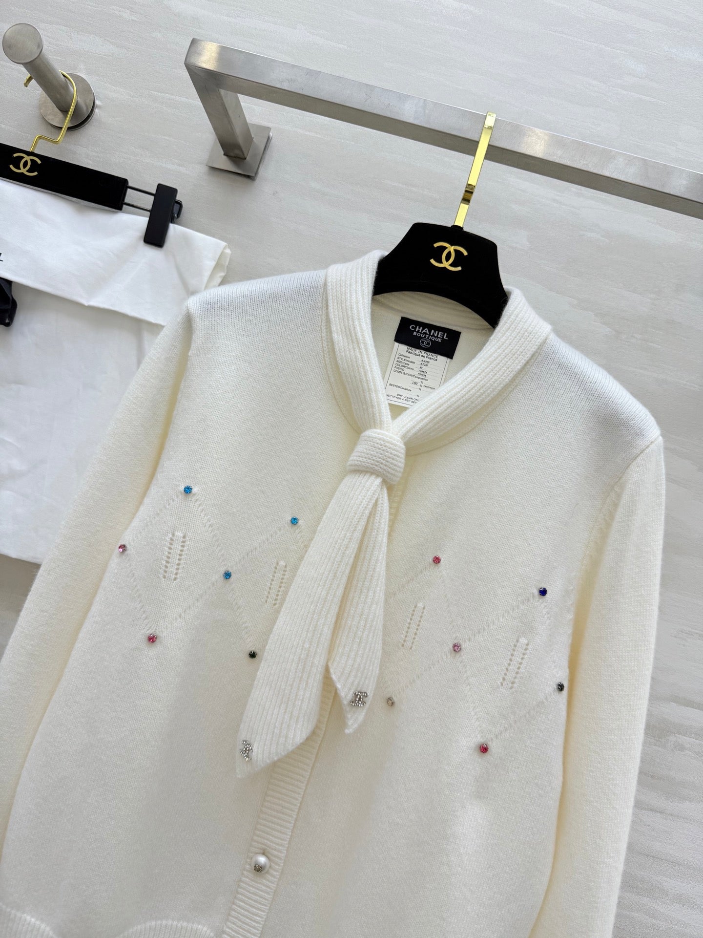 CC Pleated Shirt White Cotton Linen 343303