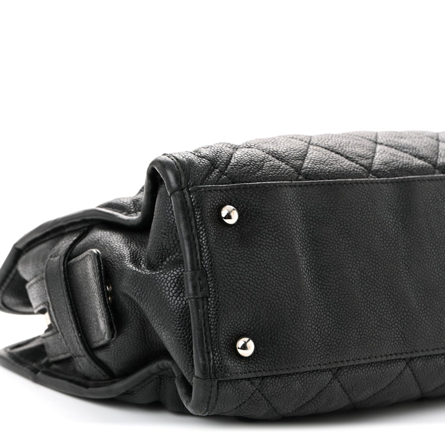 Caviar Quilted French Riviera Tote Black