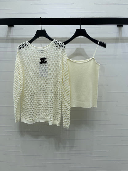 Chanel 2026 Two-piece Layered Knit Long-sleeved Set Wool