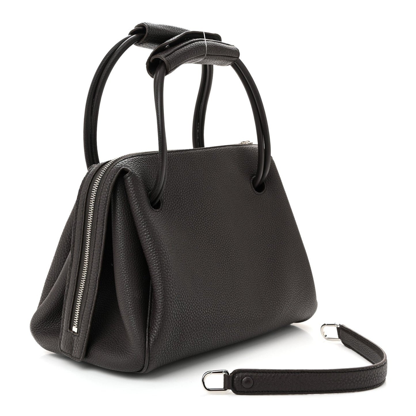 Grained Calfskin Medium Madrid Bag  Dark Ebony
