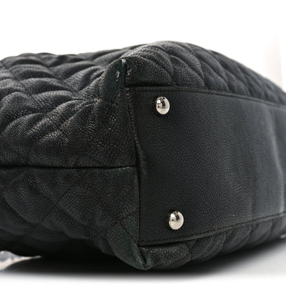 Caviar Quilted French Riviera Hobo Black