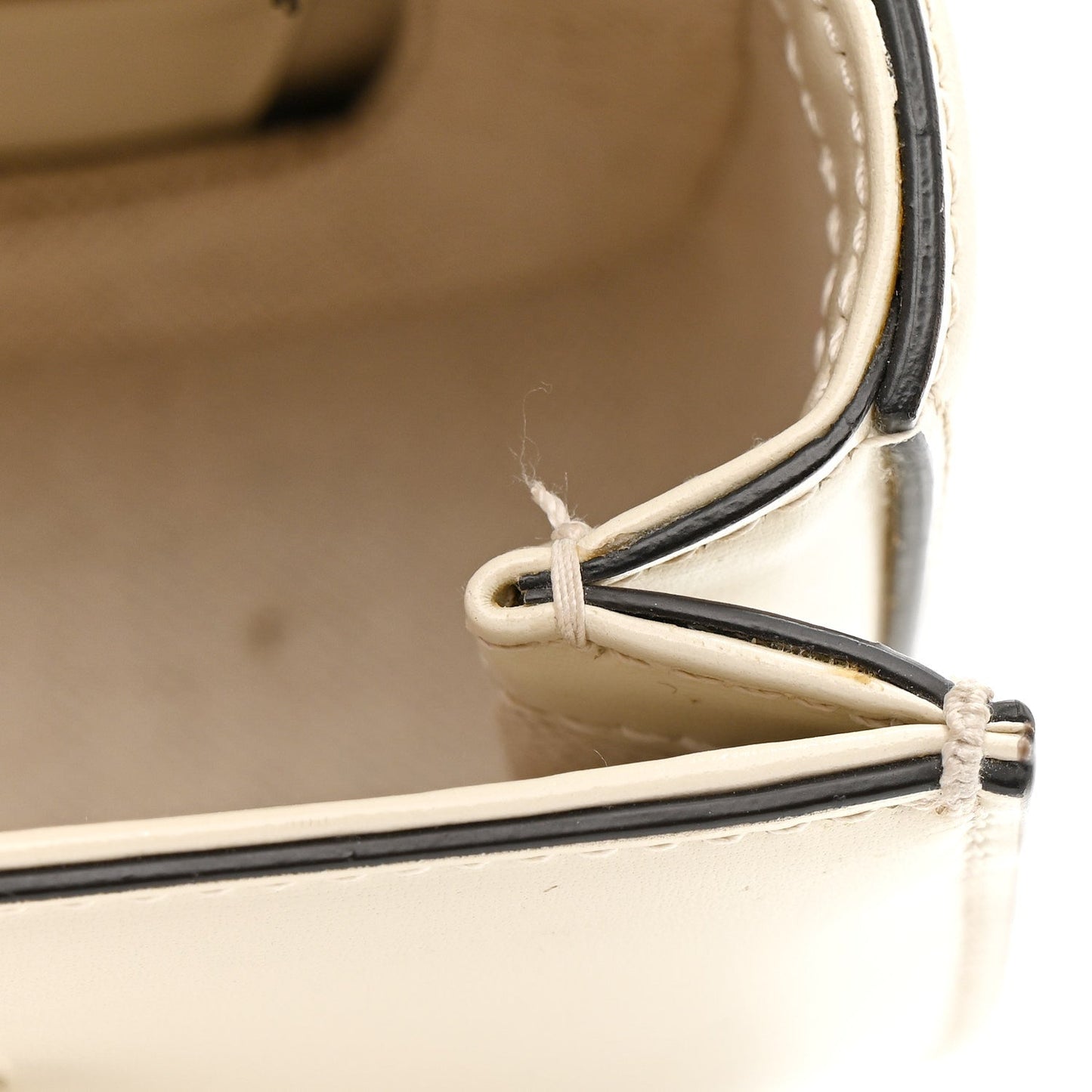 Boarded Dyana Lux Calfskin Web Mini Bamboo 1947 Top Handle Bag  Mystic White