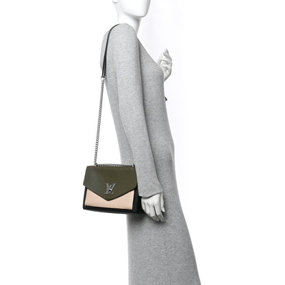 Soft Calfskin Mylockme Chain Bag BB Smokey Brown Green