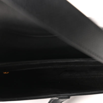 Grained Calfskin Saddle Bag Black