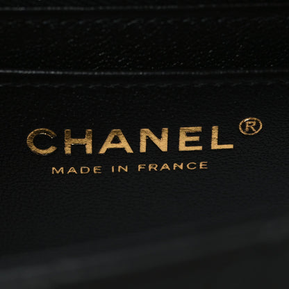 Lambskin Quilted Mini Rectangular Flap Black