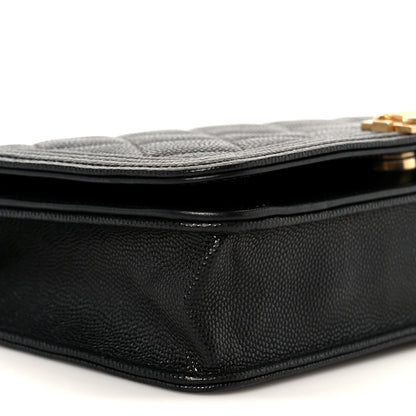 Caviar Quilted Boy Wallet On Chain WOC Black